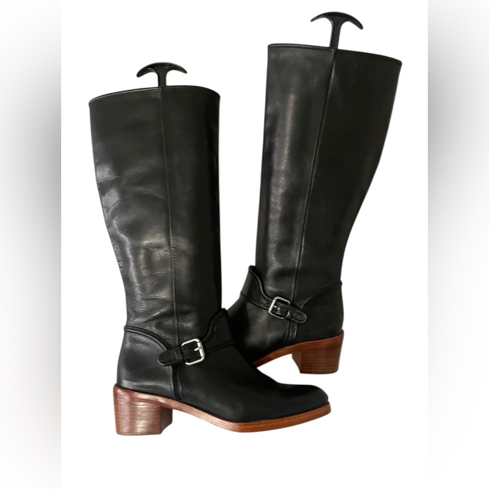 Coach Cecelia black leather riding boots size 8 B - Picture 9 of 11